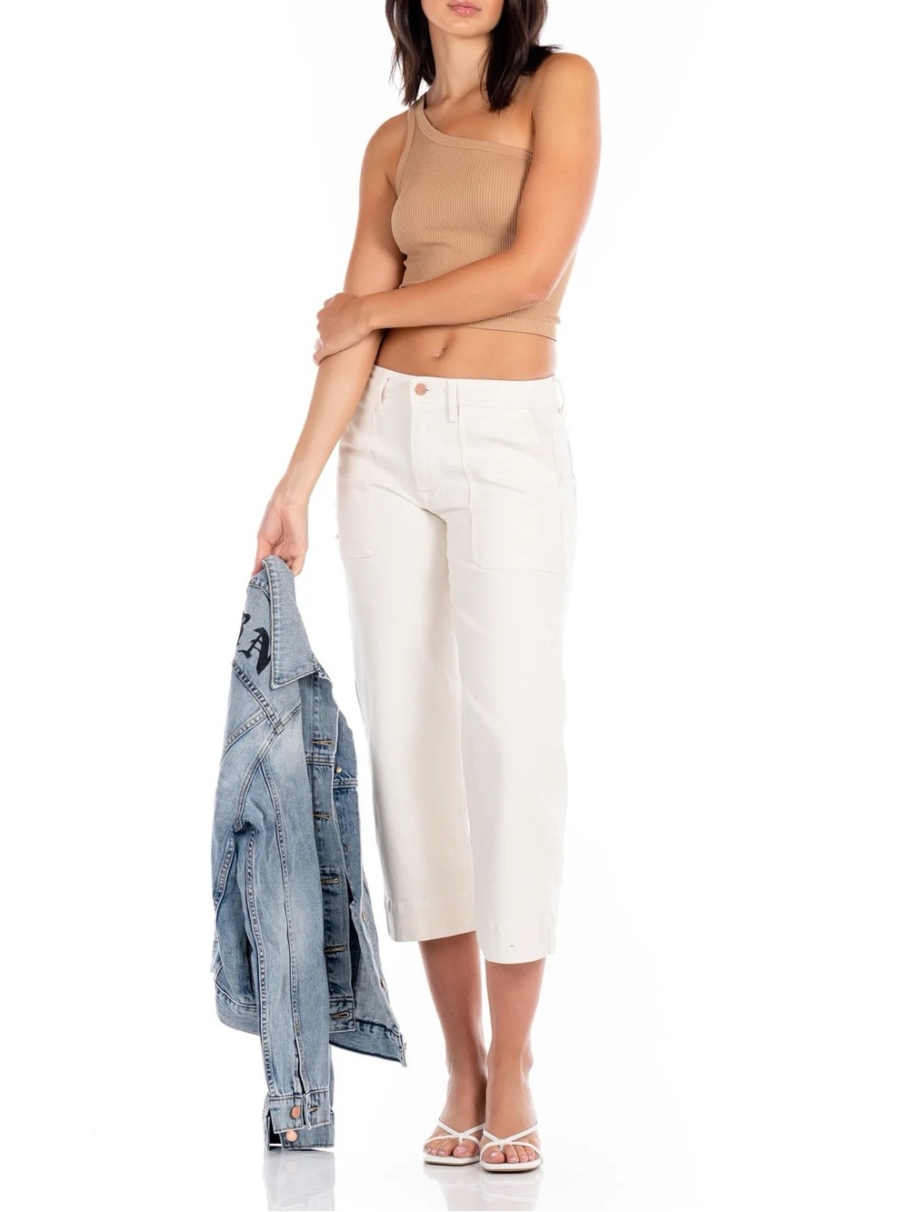 MODERN AMERICAN Farrah Crop Utility Wide Leg Jeans in Blush! 🌸 - Picture 6 of 16